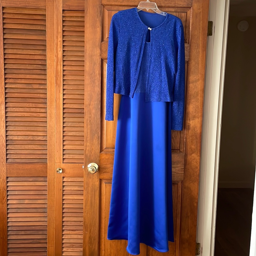 Royal Blue Floor Length Ballgown, Size 12
